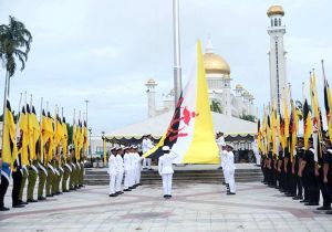 National flag hoisting ceremony to mark Brunei's Sultan 78th birthday celebration 