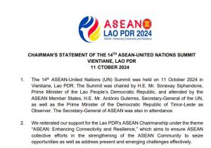 Chairman’s Statement of The 14th ASEAN-United Nations Summit