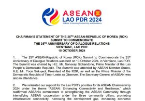 Chairman’s Statement of the 25th ASEAN-Republic of Korea (ROK) Summit to Commemorate the 35th Anniversary of Dialogue Relations