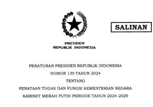 Indonesian New President Issues Regulation on Duties and Functions of State Ministries in the Red and White Cabinet   