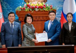 Cambodian NA President Congratulates Lao Parliament and Government on Success of AIPA General Assembly and ASEAN Summits